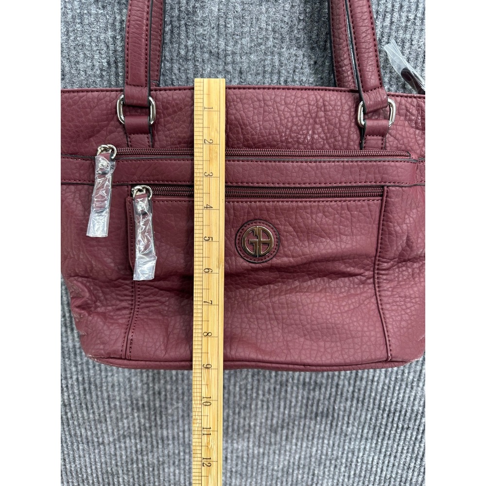 Giani Bernini Tote Bag Womens Wine Red New Pebble Faux Leather 100023940 - Picture 10 of 12